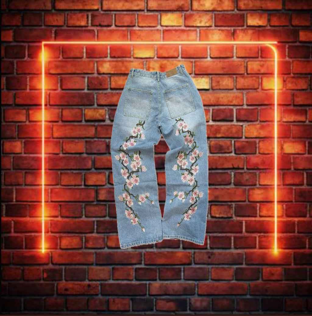 men Baggy Harajuku cherry blossom