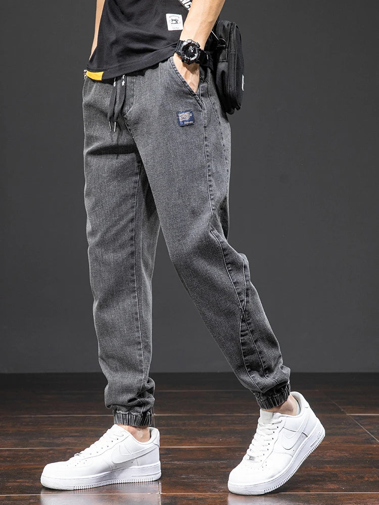 Spring Summer Black Blue Cargo Jeans Men Streetwear