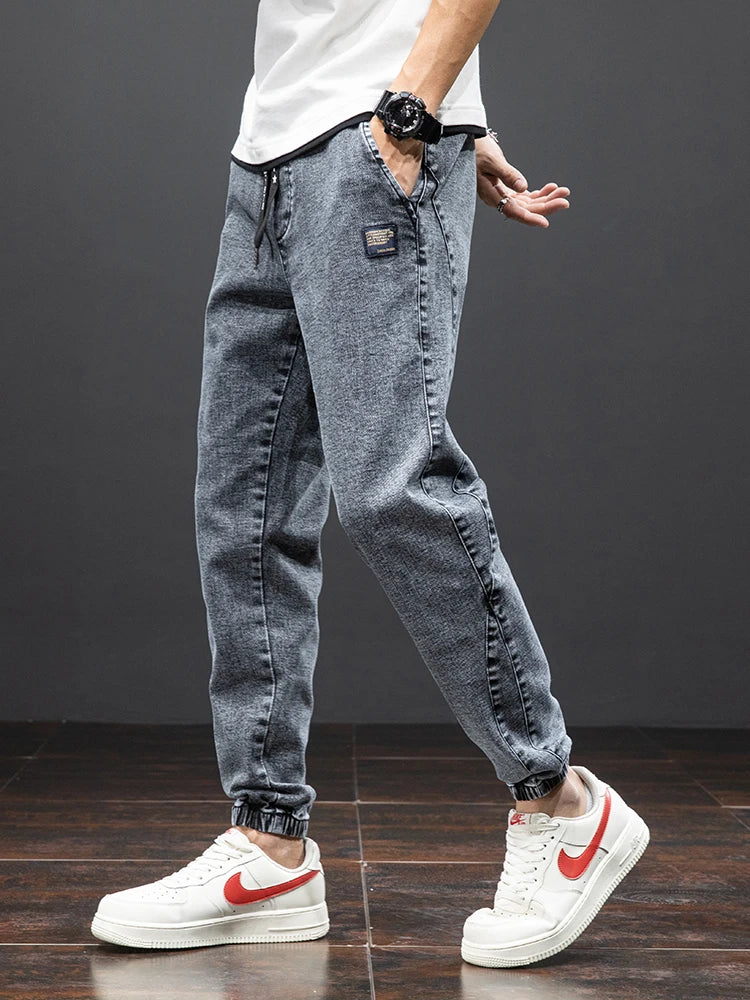 Spring Summer Black Blue Cargo Jeans Men Streetwear